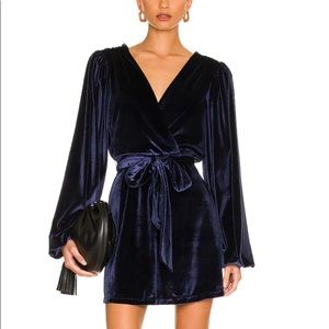 Blue velvet dress